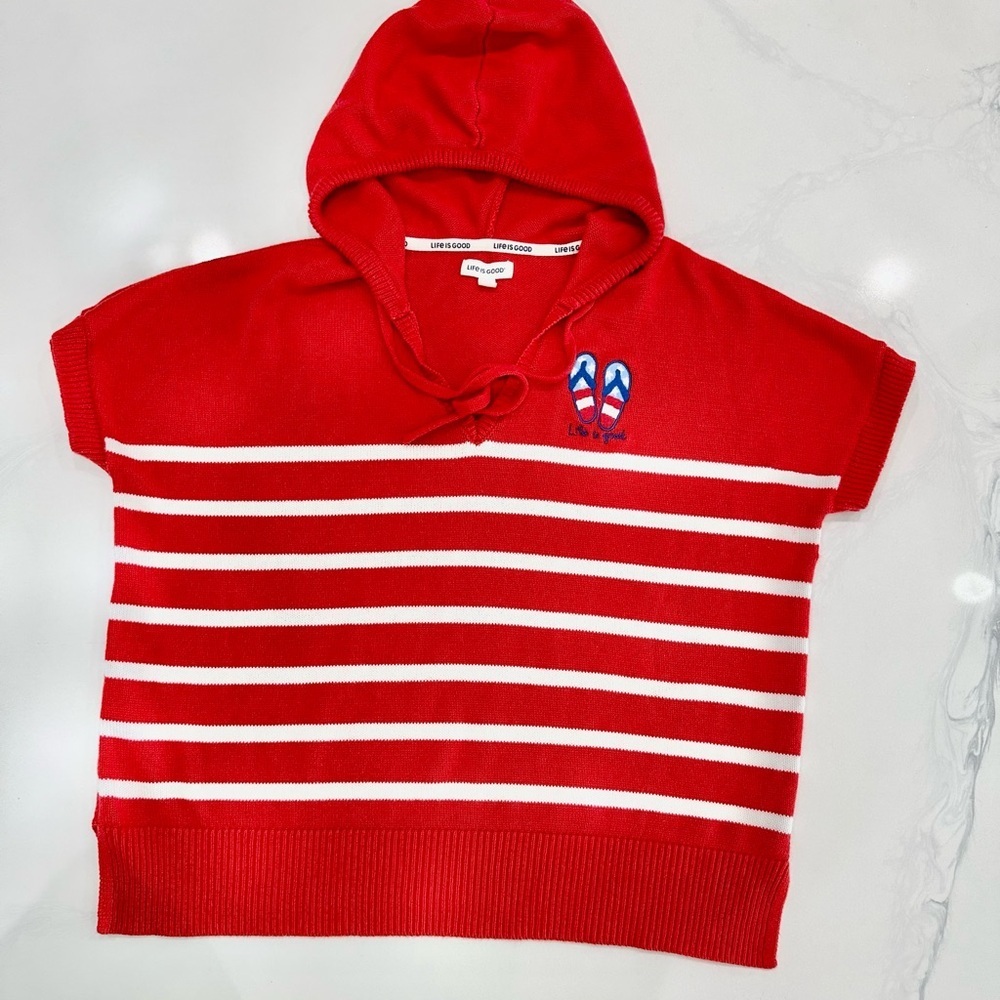 Life Is Good Vibrant Red Knit‎ Top
